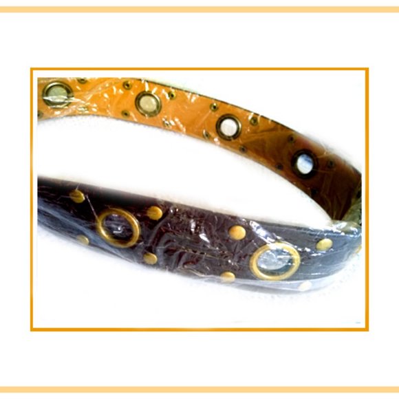 New Rare & Unique Women\'s Very Fancy Accented Belt With Brass Accents main image 6